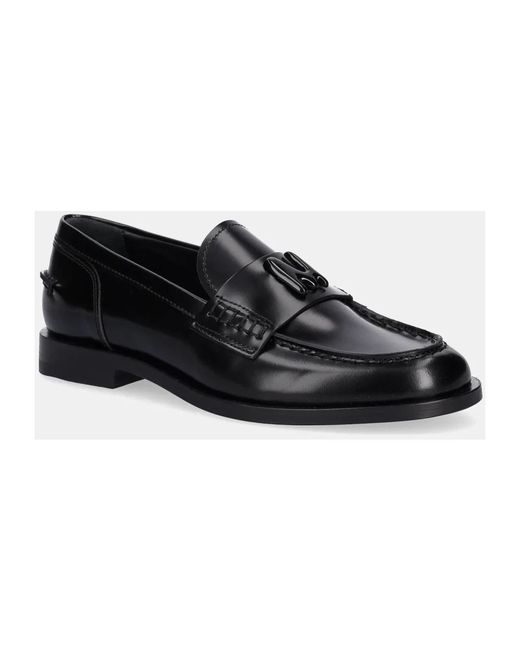 MSGM Black Loafer Mit Buchstaben-Applikation