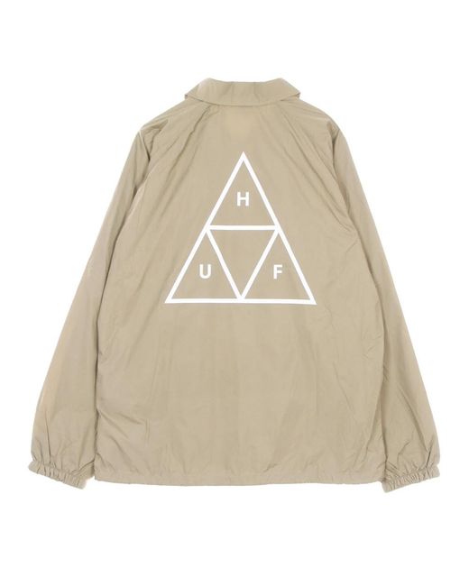 Huf Essentials Coach Jacket Stone in het Natural voor heren