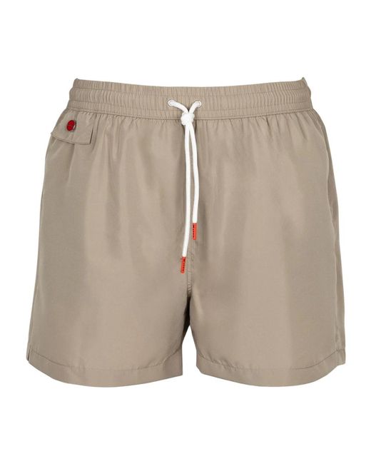 Kiton Pl Zwemshort in het Natural voor heren