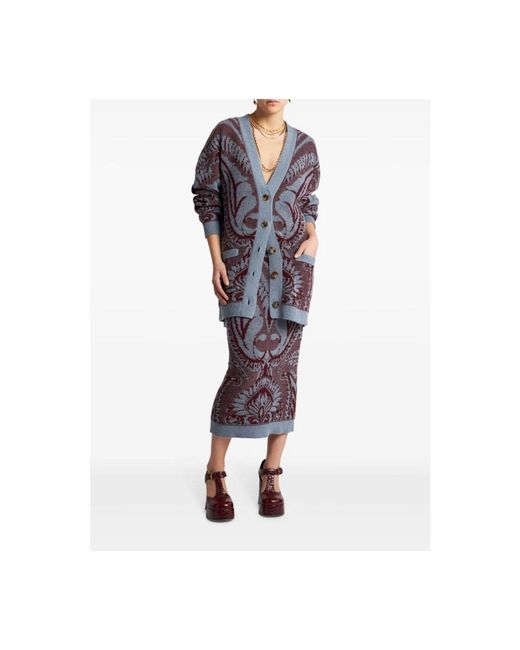 Etro Truien & Vesten ,Veelkleurig ,Wol Gebreid Vest Stijlvol in het Blue