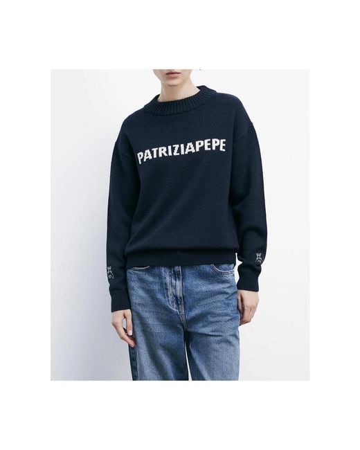 Round-Neck Knitwear di Patrizia Pepe in Blue
