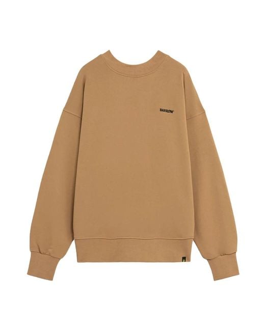 Barrow Hoodies & Sweatvesten ,Bruin ,Katoen Logo Crewneck Sweaters Lange Mouwen in het Brown voor heren