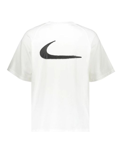 Nike Fitness ,Wit ,Katoen Off Korte Mouw T-Shirt in het White voor heren