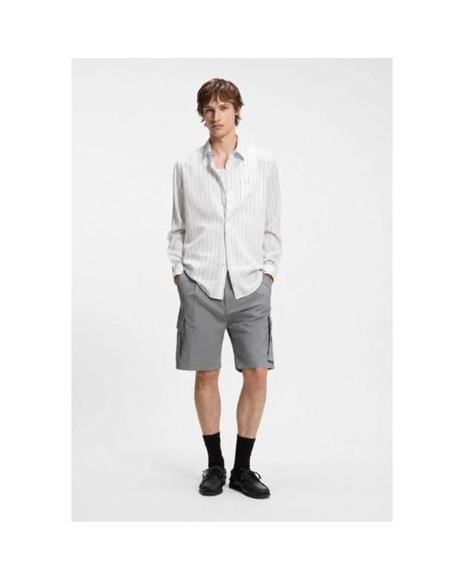 Boss Gray Casual Shorts for men