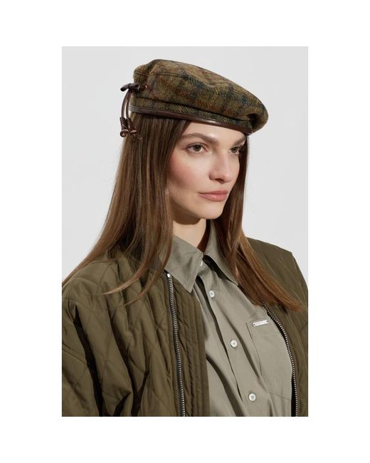DSquared² Brown Karierter Baskenmütze
