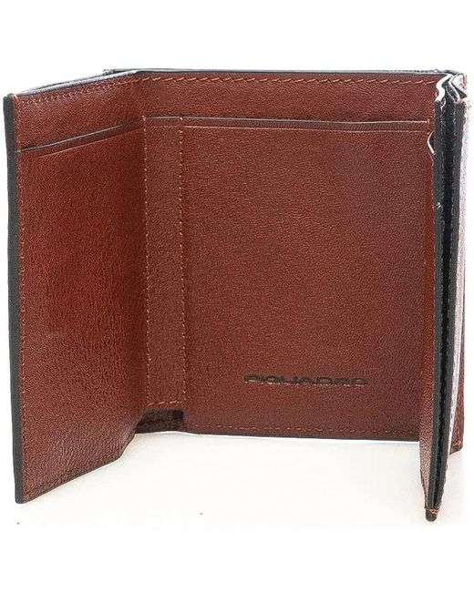 Piquadro Accessoires ,Bruin ,Leer Rfid Creditcardhouder Portemonnee in het Brown