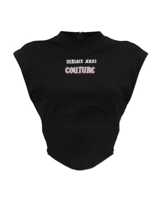 Sleeveless Tops di Versace Jeans Couture in Black