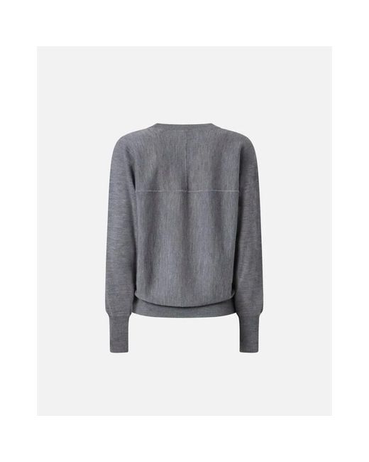 Pinko Gray Round-Neck Knitwear