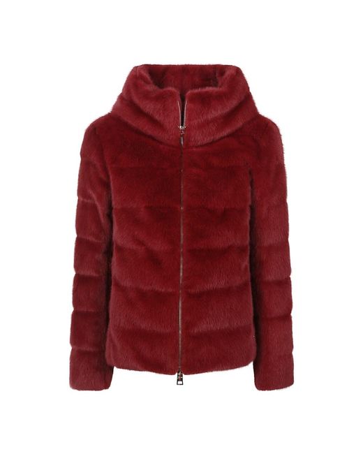 Herno Red Faux Fur & Shearling Jackets