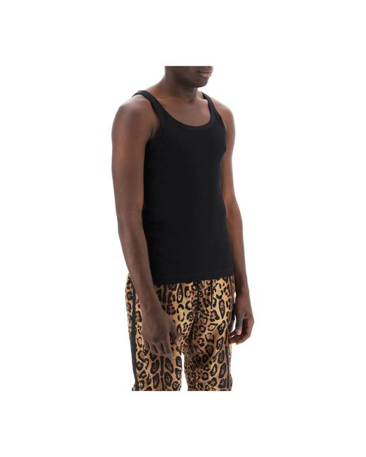 Dolce & Gabbana Black Sleeveless Tops for men
