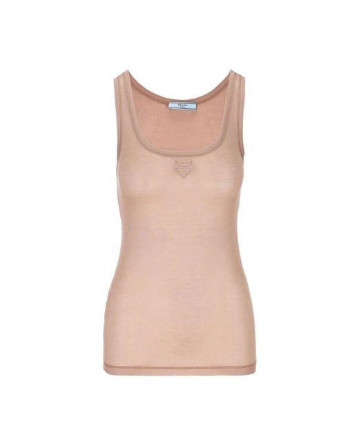 Prada Brown Sleeveless Tops