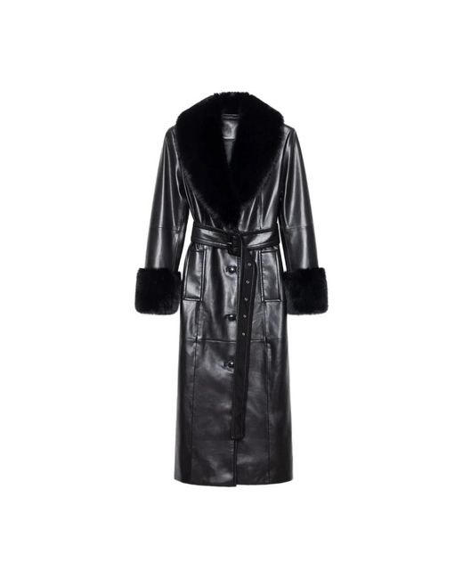 Stand Studio Black Belted Coats