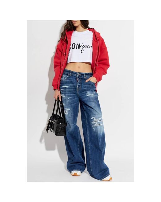 DSquared² Short Logo Top in het White