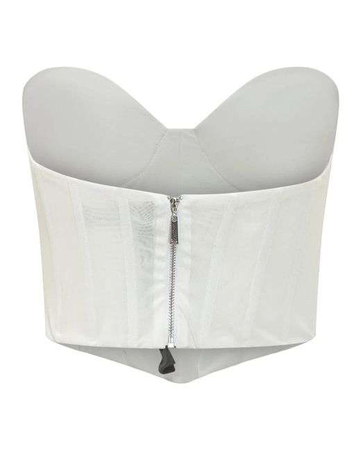 ACTUALEE White Sleeveless Tops