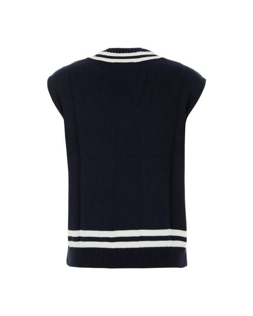 Sporty & Rich Blue V-Neck Knitwear