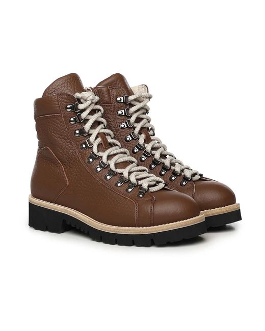 Eleventy Brown Lace-Up Boots for men