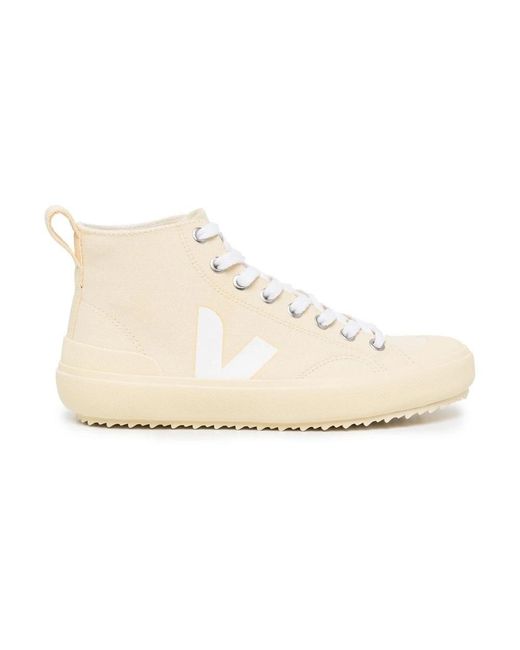 Veja White Stilvolle High-Top Leinwand Sneakers