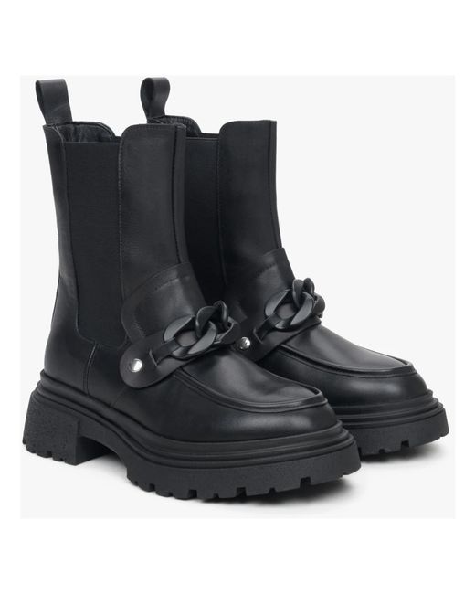 ESTRO Black Chelsea Boots