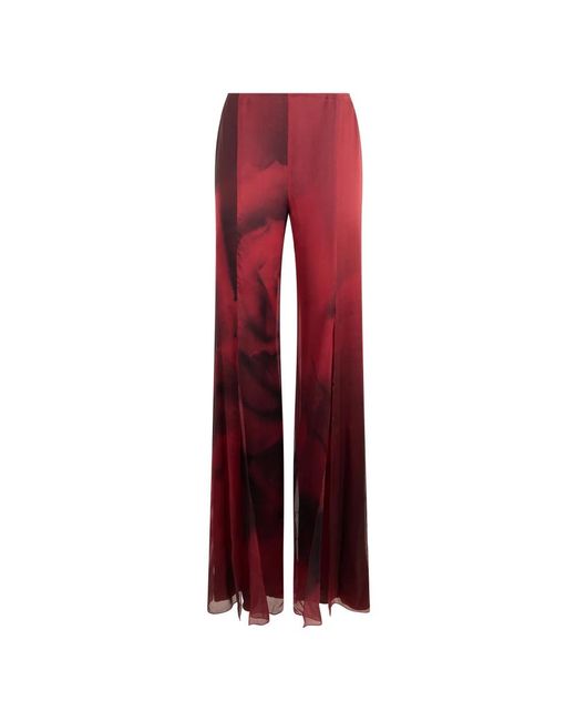 Alberta Ferretti Red Wide Trousers