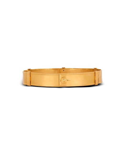 Cintura con trompe-l'œil denim in ottone di Balmain in Metallic