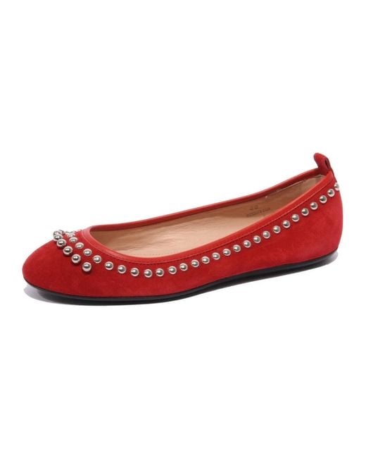 Tod's Red Ballerina Shoes