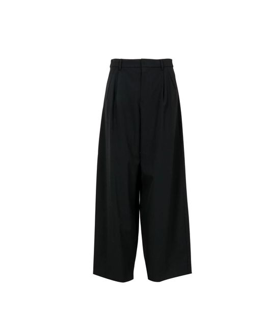 Wide Trousers Max Mara de color Black