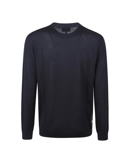 Emporio Armani Blue Round-Neck Knitwear for men