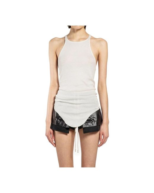 Rick Owens White Sleeveless Tops