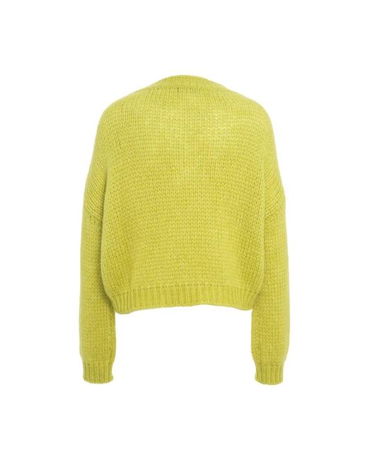 Roberto Collina Yellow Luxuriöser Kurzer Alpaka-Blend Pullover