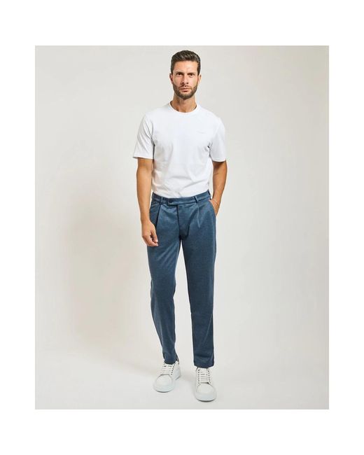 Bugatti Moderne Geplooide Broek Met Ritssluiting in het Blue voor heren