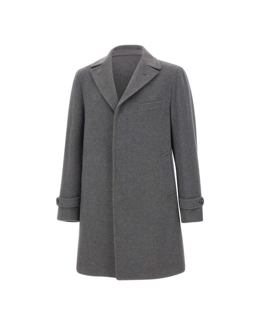Tagliatore Gray Single-Breasted Coats for men