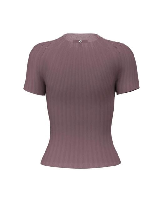 Guess Purple Round-Neck Knitwear
