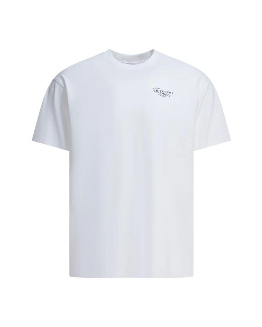 Givenchy Tops ,Wit ,Katoen Katoenen T-Shirt Met Stempelprint in het White voor heren