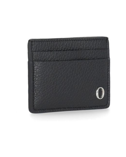 Orciani Accessoires ,Zwart ,Leer Zwarte Leren Kaarthouder in het Black voor heren