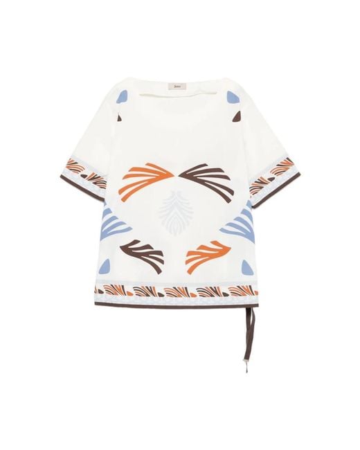 Herno White Blouses