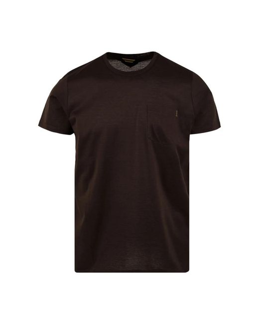Moorer Tops ,Bruin ,Katoen Bruine T-Shirts En Polos in het Black voor heren