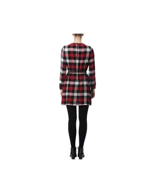 Woolrich Kleedjes ,Veelkleurig ,Katoen Rode Gaasjurk Met U-Hals in het Red