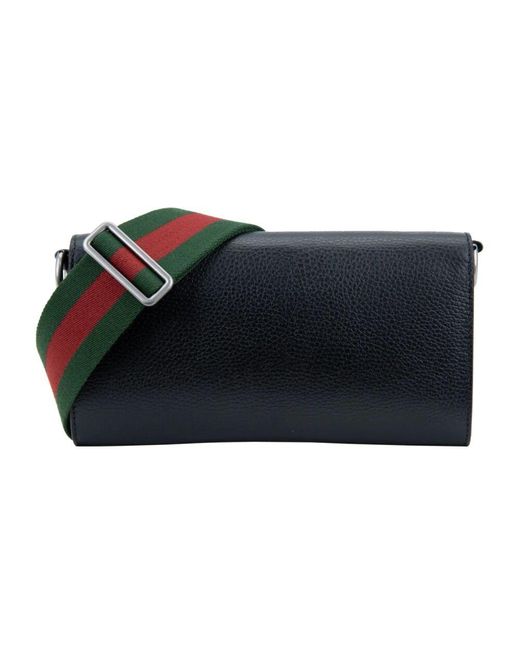 Gucci Black Ledertasche mit magnetknopf