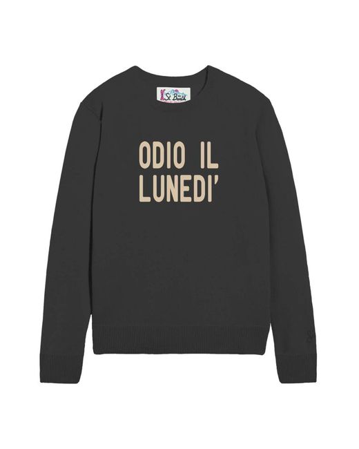 Mc2 Saint Barth Gray Round-Neck Knitwear