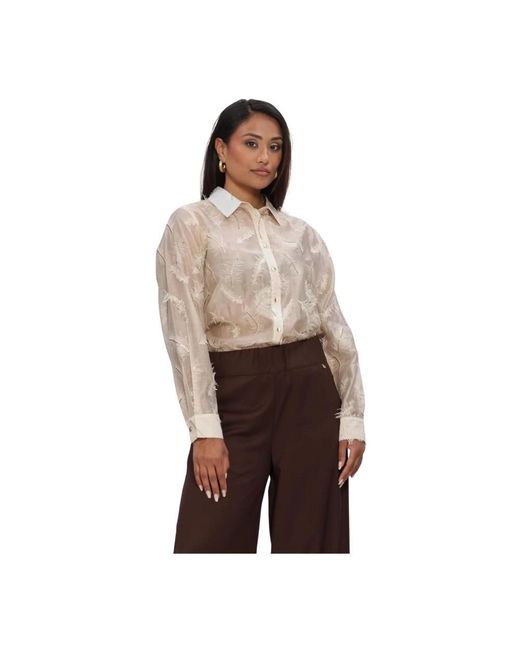Nukus Aysha Blouse Feathers in het Brown