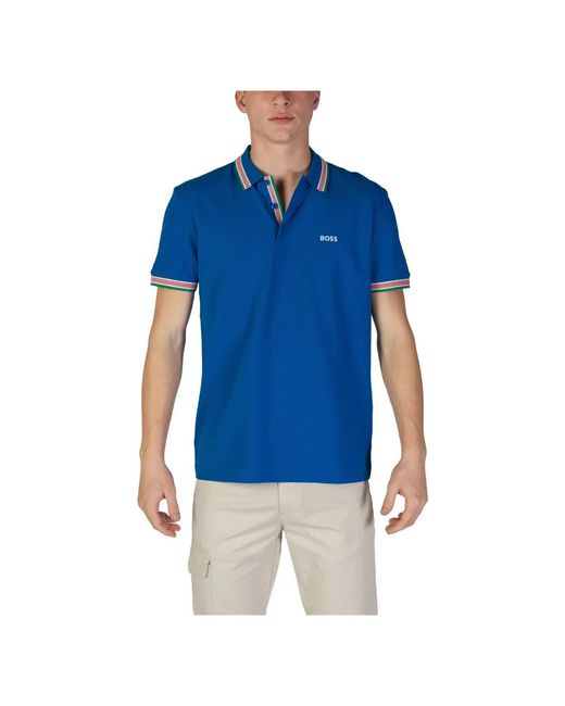 HUGO Blaues Einfaches Poloshirt Kurzarm in Blue für Herren
