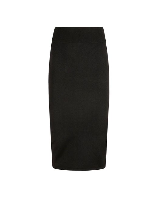 Patou Black Schwarzer Strickrock Mit Reißverschluss