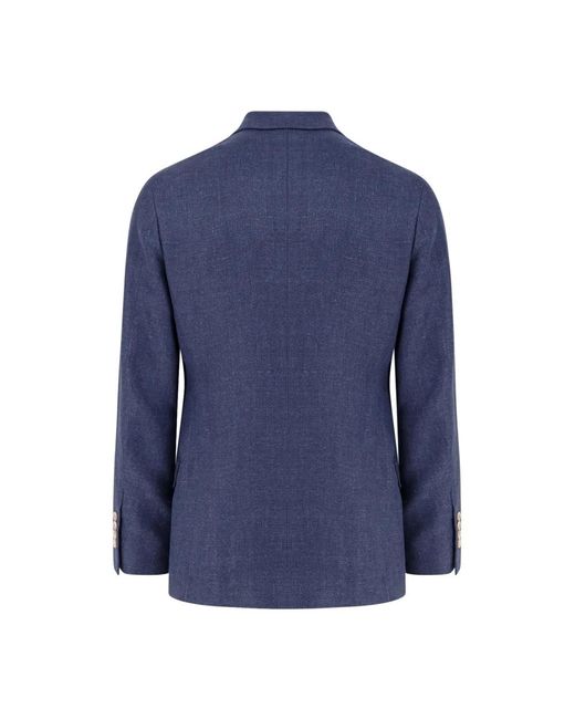 Brunello Cucinelli Blue Single Breasted Suits for men