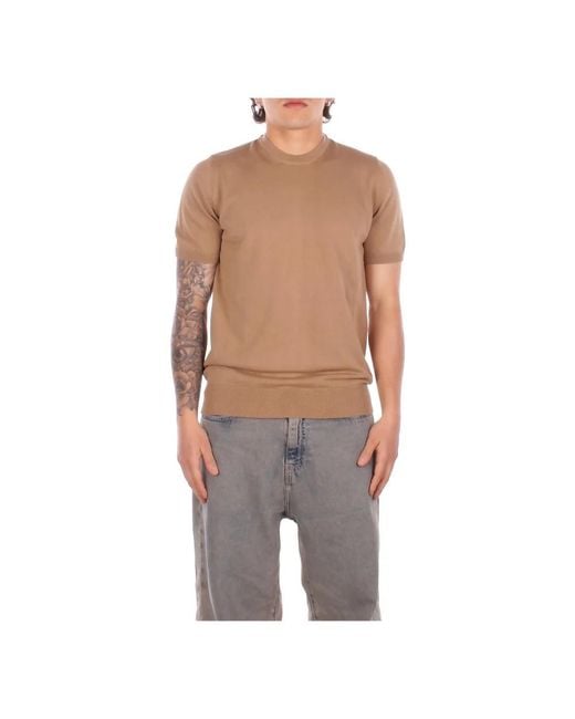 Alpha Studio Gray Round-Neck Knitwear for men