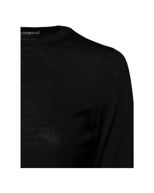 Dolce & Gabbana Black Round-Neck Knitwear