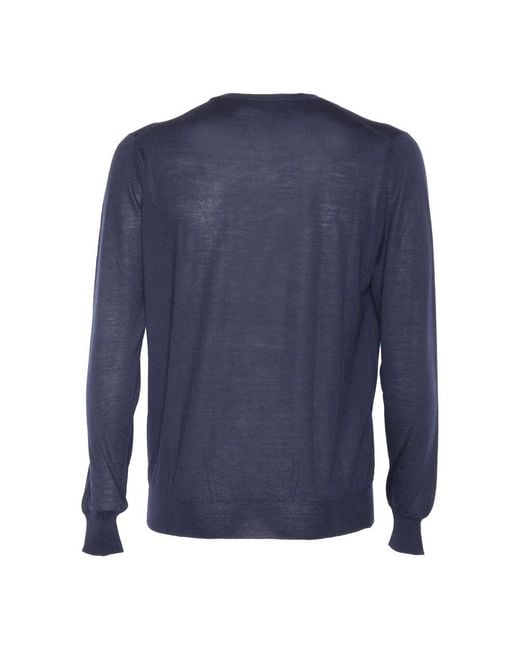 FILIPPO DE LAURENTIIS Blue Round-Neck Knitwear for men