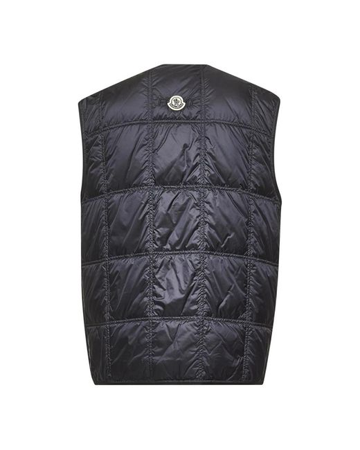 Moncler Jassen ,Blauw ,Blauwe Mouwloze Donsjas in het Gray voor heren