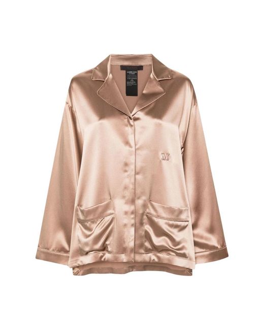 Max Mara Overhemden ,Bruin ,Satijn Zijden Satijnen Shirt in het Brown