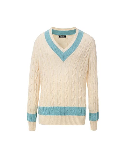 Gran Sasso Green V-Neck Knitwear for men