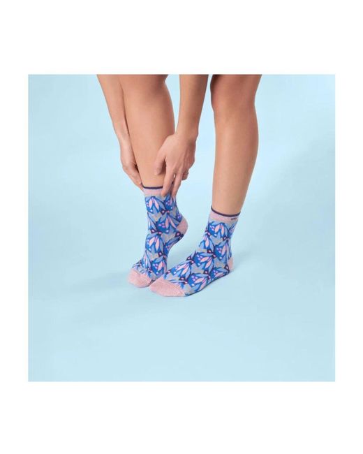 Cabaïa Blue Gemusterte socken - funkelndes blaues design